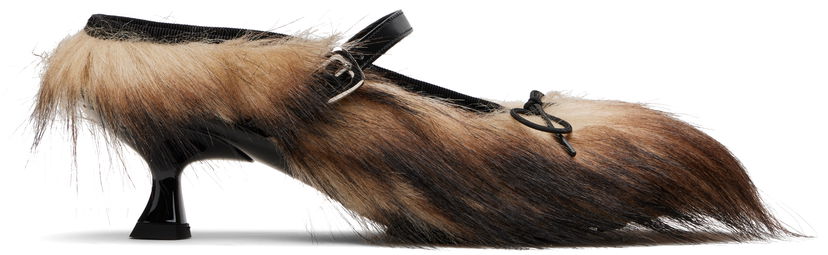 Skovård Simone Rocha Simone Rocha Faux Fur Grip Mule Heels Brun | HBG1 1255