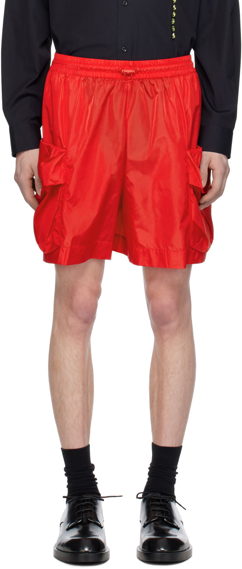 Shorts Simone Rocha Simone Rocha Cargo Flap Pocket Drawstring Shorts Röd | 4135 1067
