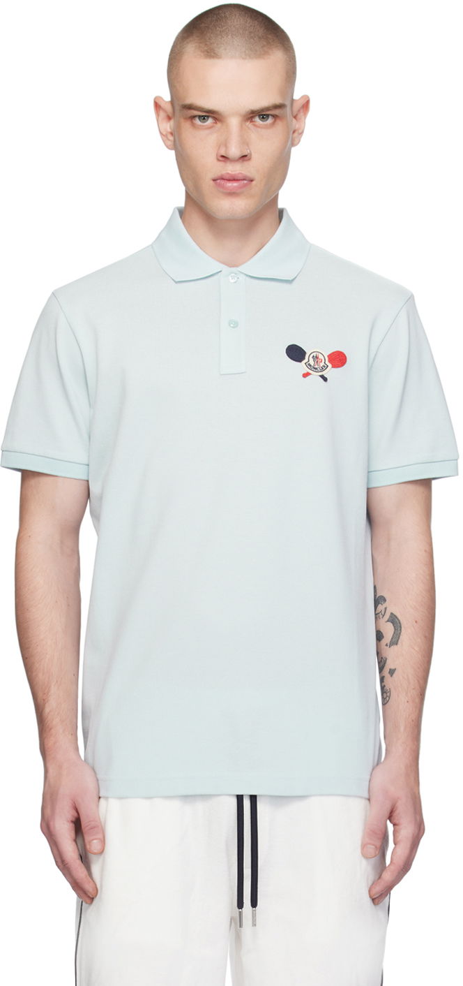 Polotröja Moncler Appliqué Polo Blå | J10918A0000989A16