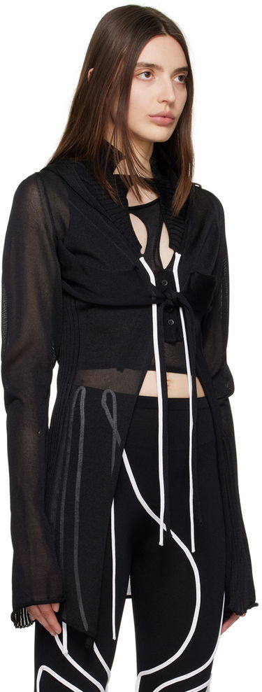 Sweater Ottolinger Ottolinger Hooded Sheer Cardigan Svart | 705401, 1