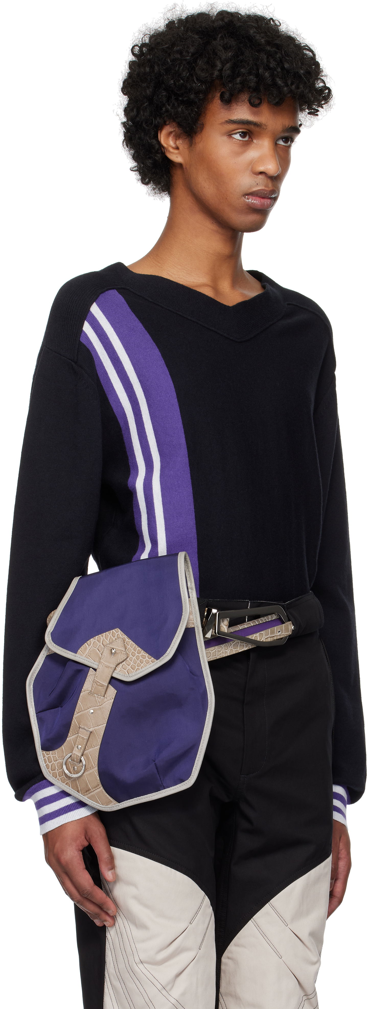 Sweater KIKO KOSTADINOV Kiko Kostadinov Ostro V-Neck Sweater Svart | KKSS25KN02-109, 1