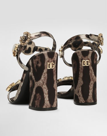 Sneakers och skor Dolce & Gabbana Satin Sandals With Gemstone Embellishment Brun | CR1802A9T45HY13M, 3