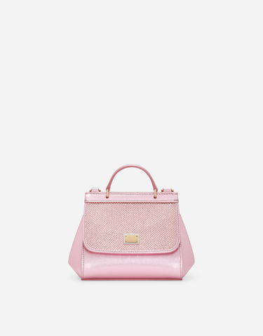 Handväska Dolce & Gabbana Dolce & Gabbana Sicily Crystal Embellished Calfskin Bag Rosa | EB0003AA7468M305, 0