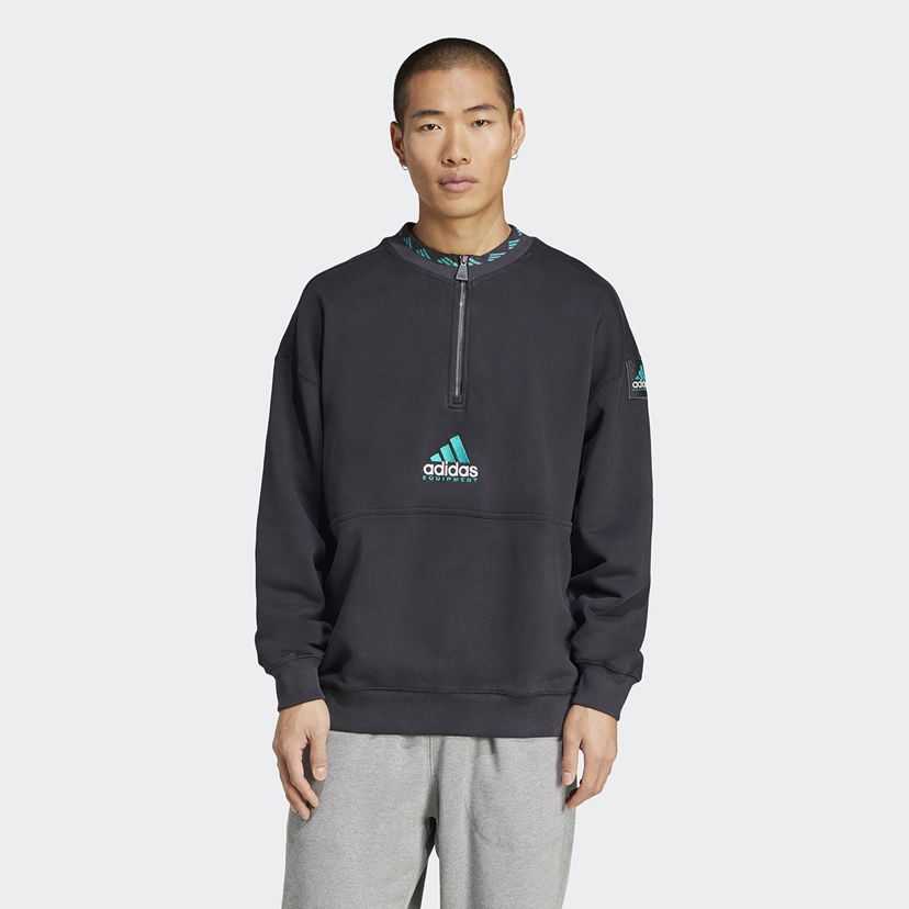 Sweatshirt adidas Originals Equipment Fleece Half-Zip Sweatshirt Svart | JP0357