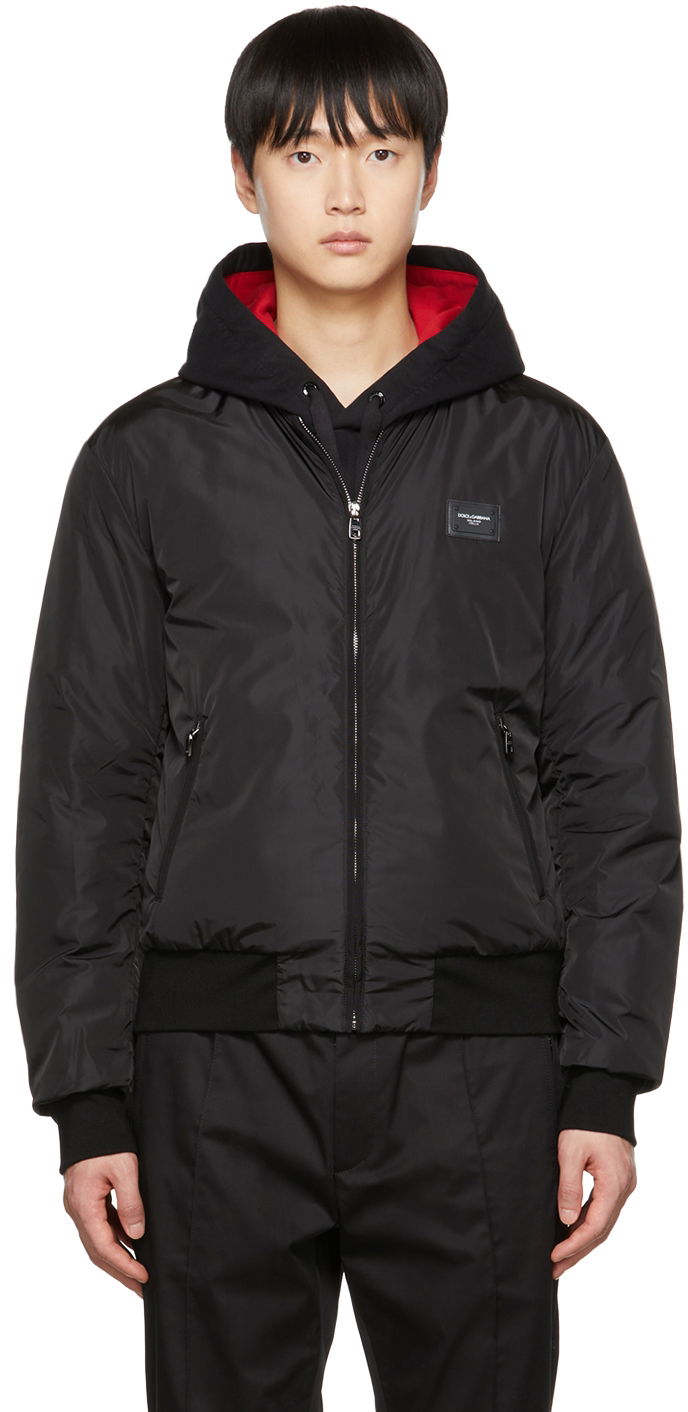 Bomberjacka Dolce & Gabbana Black Insulated Bomber Jacket Svart | G9OW1TFUMQG