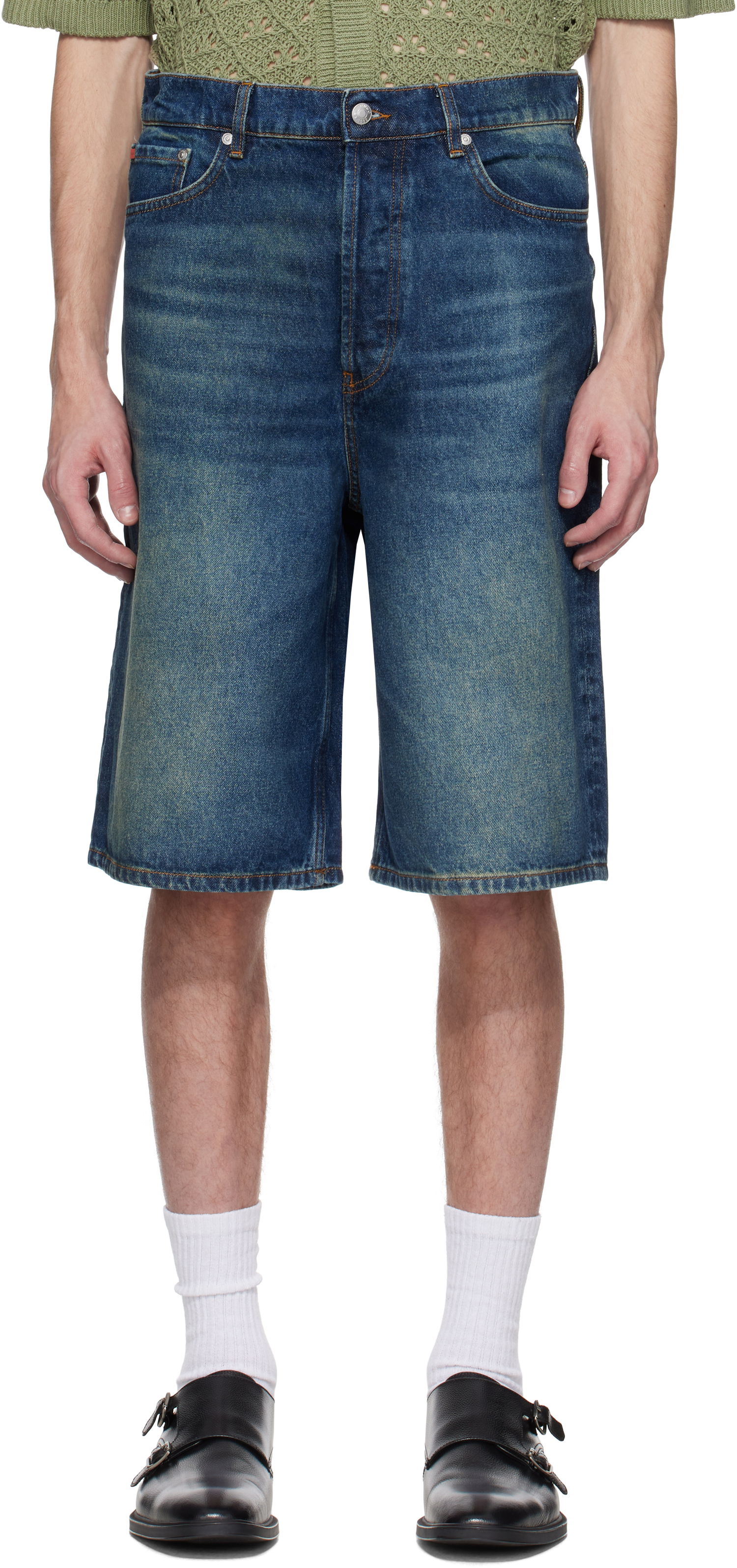 Shorts BOSS Hugo Logo Patch Denim Shorts Blå | 50537732, 0