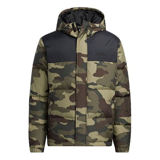 Pufferjacka adidas Originals Camo Puff Colorblock Down Feather Jacket Grön | H45238