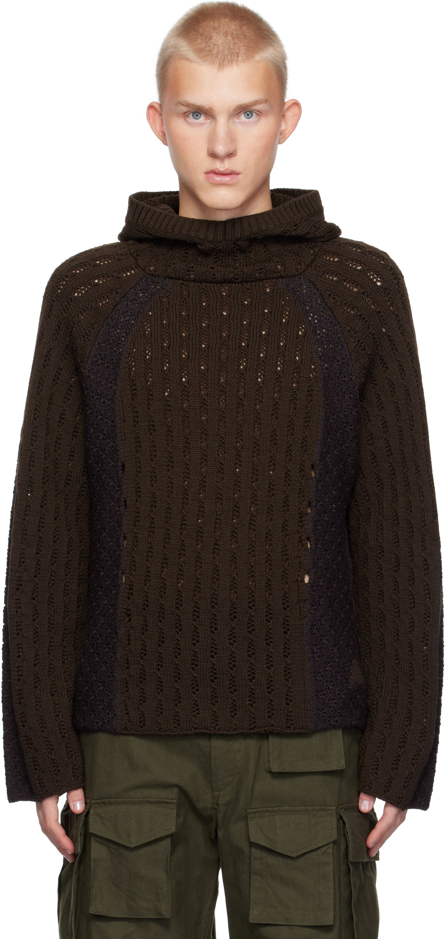 Sweatshirt ROA Stitch Hoodie Brun | RBMW0292YA28, 0