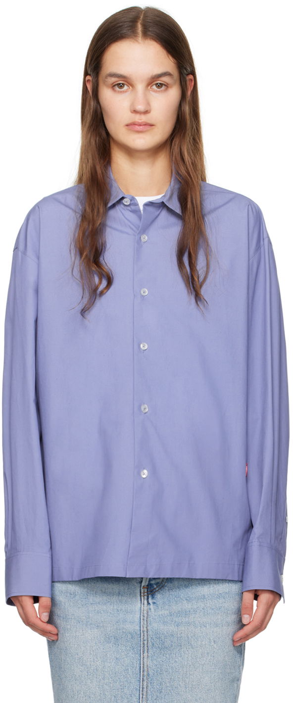 Skjorta Alexander Wang  Button Up Shirt Blå | 4WC1241449