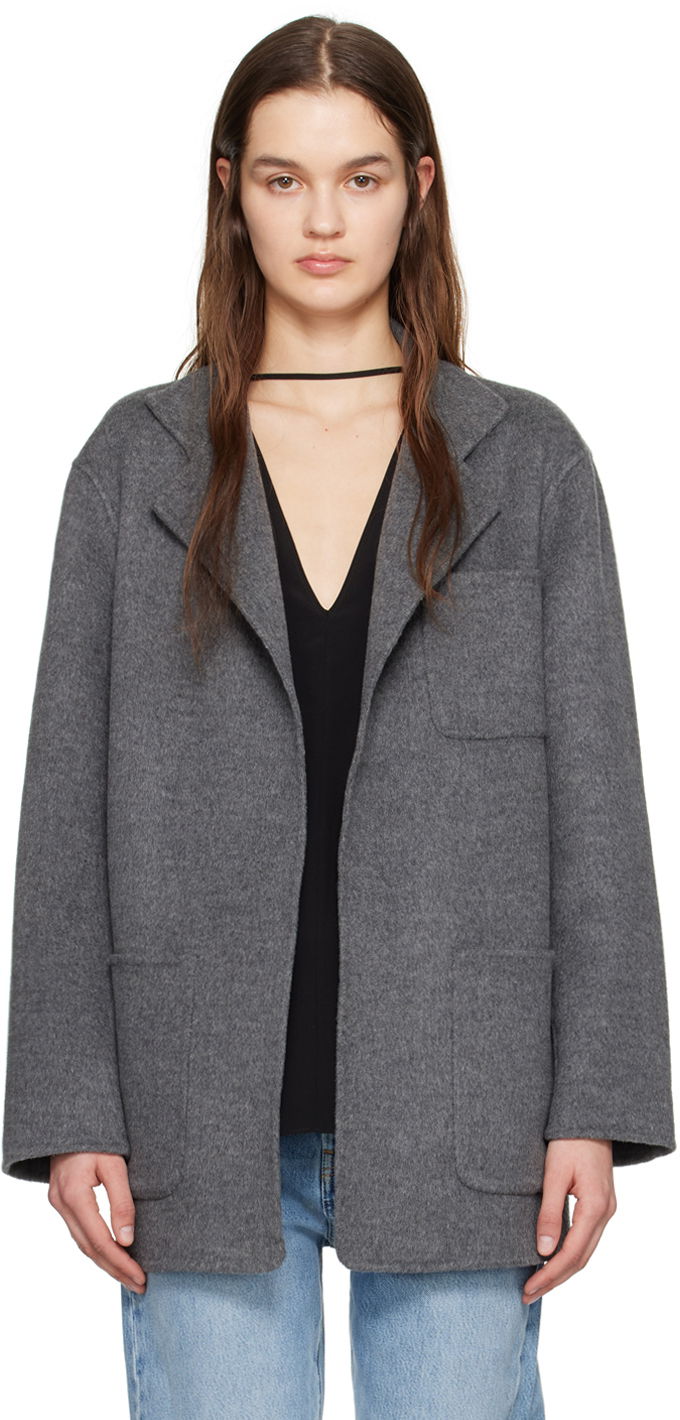 Jacka TOTEME TOTEME Patch Pocket Jacket Grå | 242-WRO1613-FB0006