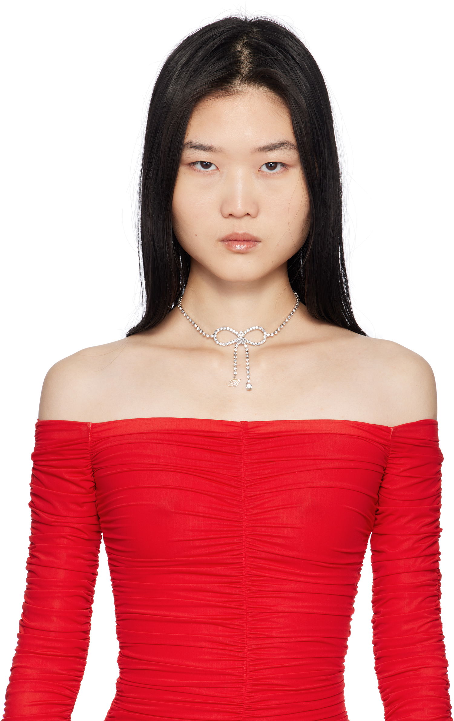 Halsband Blumarine Blumarine Crystal Bow Choker Metallisk | P522W307A, 1