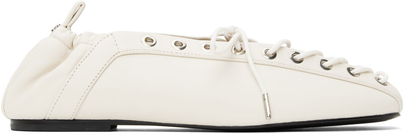 Klä GANNI GANNI Lace-Up Ballerina Flats Vit | S2962