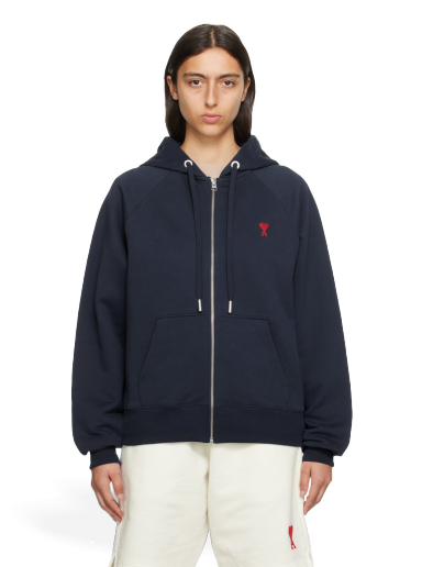Sweatshirt AMI Hoodie Mörkblå | USW415.747