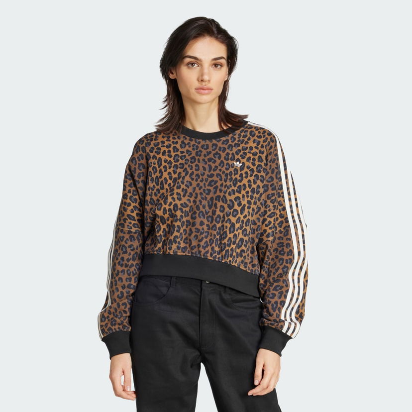 Sweatshirt adidas Performance Leopard Crewneck Sweatshirt Brun | JW7303