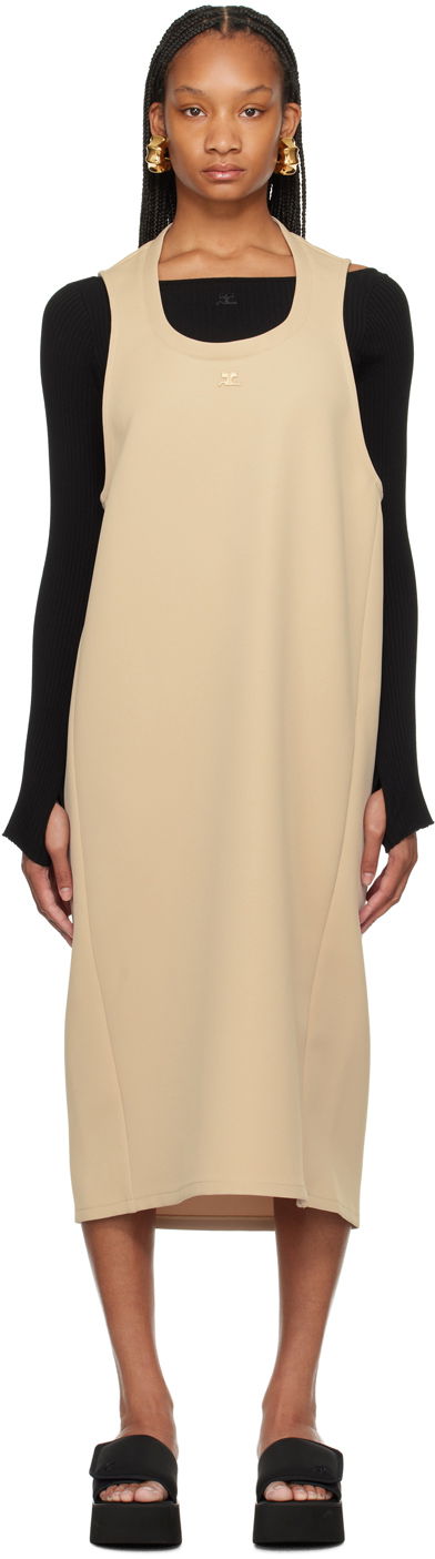 Klä Courrèges Courrèges Holistic Midi Dress Beige | 124CRO367PL0007