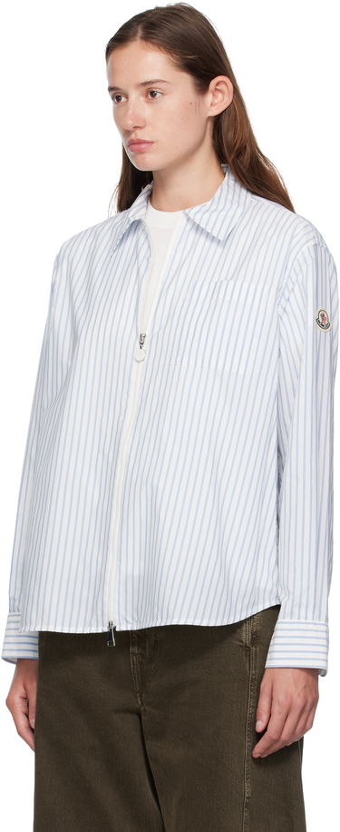 Skjorta Moncler Moncler Striped Zip Shirt Vit | K20932F00016598S1, 3