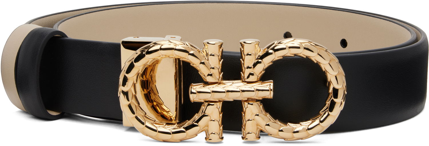 Bälten FERRAGAMO Salvatore Ferragamo Gancini Reversible Belt Svart | 780425, 0