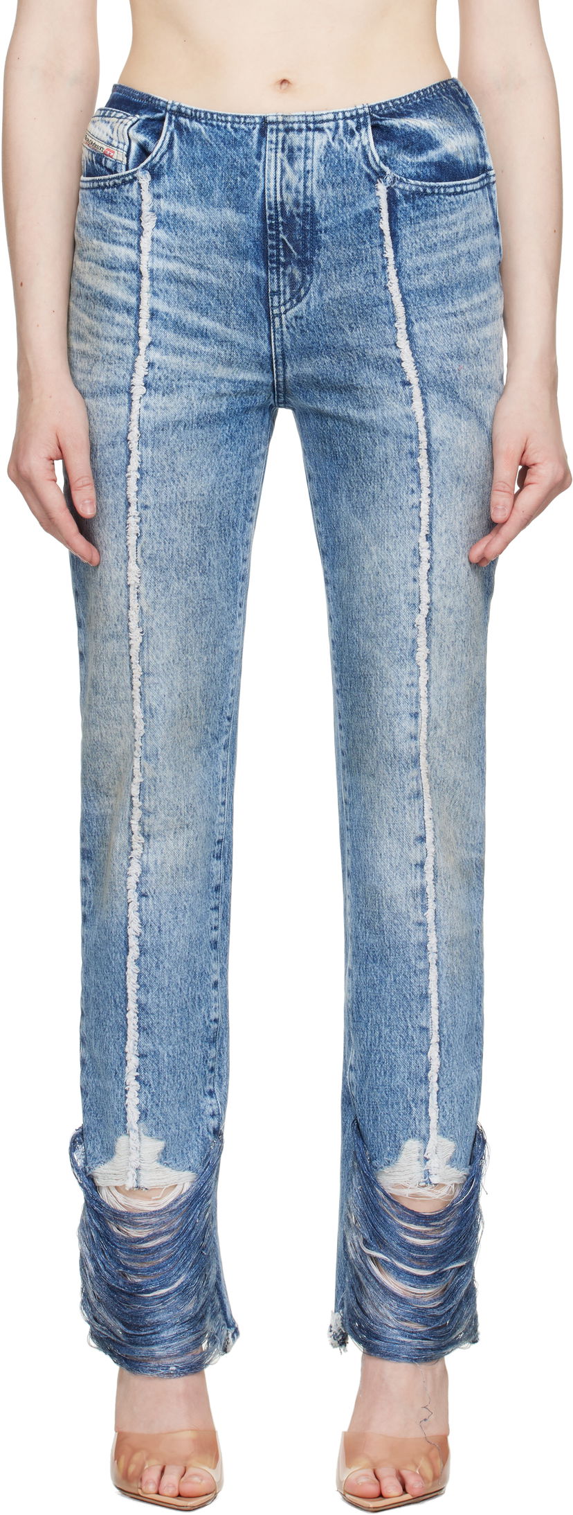 Jeans Diesel Diesel D-Ginna-FSG Straight Leg Jeans Blå | A17934 0CMBM
