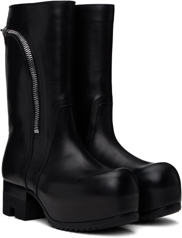 Rockar Rick Owens Rick Owens Hollywood Bauhaus Ballast Pull Boots Svart | RP01E7872 LOO, 3