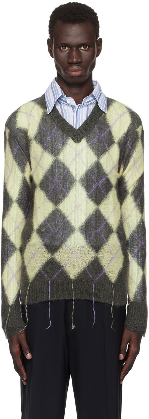 Sweater Marni Argyle Sweater Grå | CVMG0128Q0 UFU175