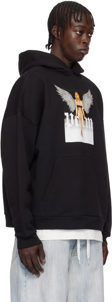 Sweatshirt Palm Angels Pin Up Print Hoodie Svart | PMBB155S25FLE0031003, 1