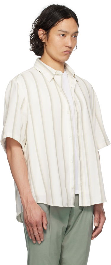 Skjorta BOSS Hugo Loose-Fit Striped Open-Weave Shirt Beige | 50539341, 1