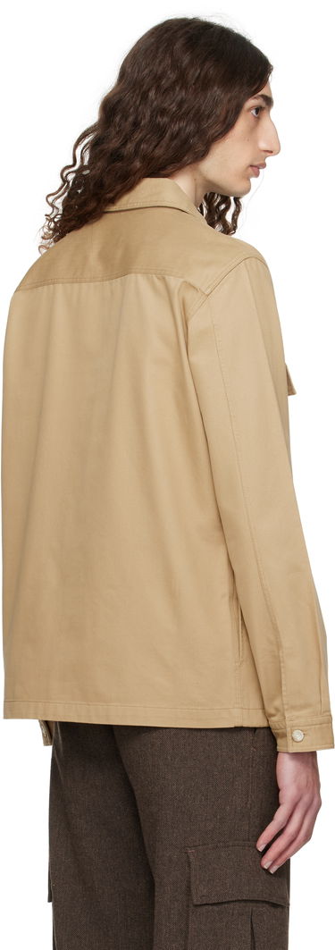 Skjorta BOSS Oversized-Fit Cotton Gabardine Shirt with Chest Pockets Beige | 50545383, 2