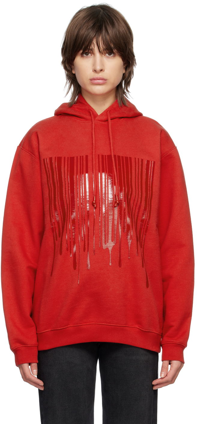 Sweatshirt VETEMENTS Dripping Barcode Graphic Hoodie Röd | VL16HD440R