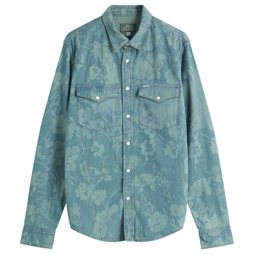 Skjorta Paul Smith Paul Smith x Lee Jacquard Denim Western Shirt, Size Large Blå | M1R-WEST-PDENSH-34