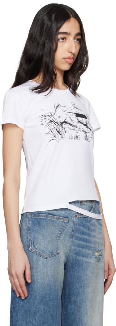 T-shirt Maison Margiela MM6 Maison Margiela Rabbit Print T-Shirt Svart | S62GD0199 M20108, 4