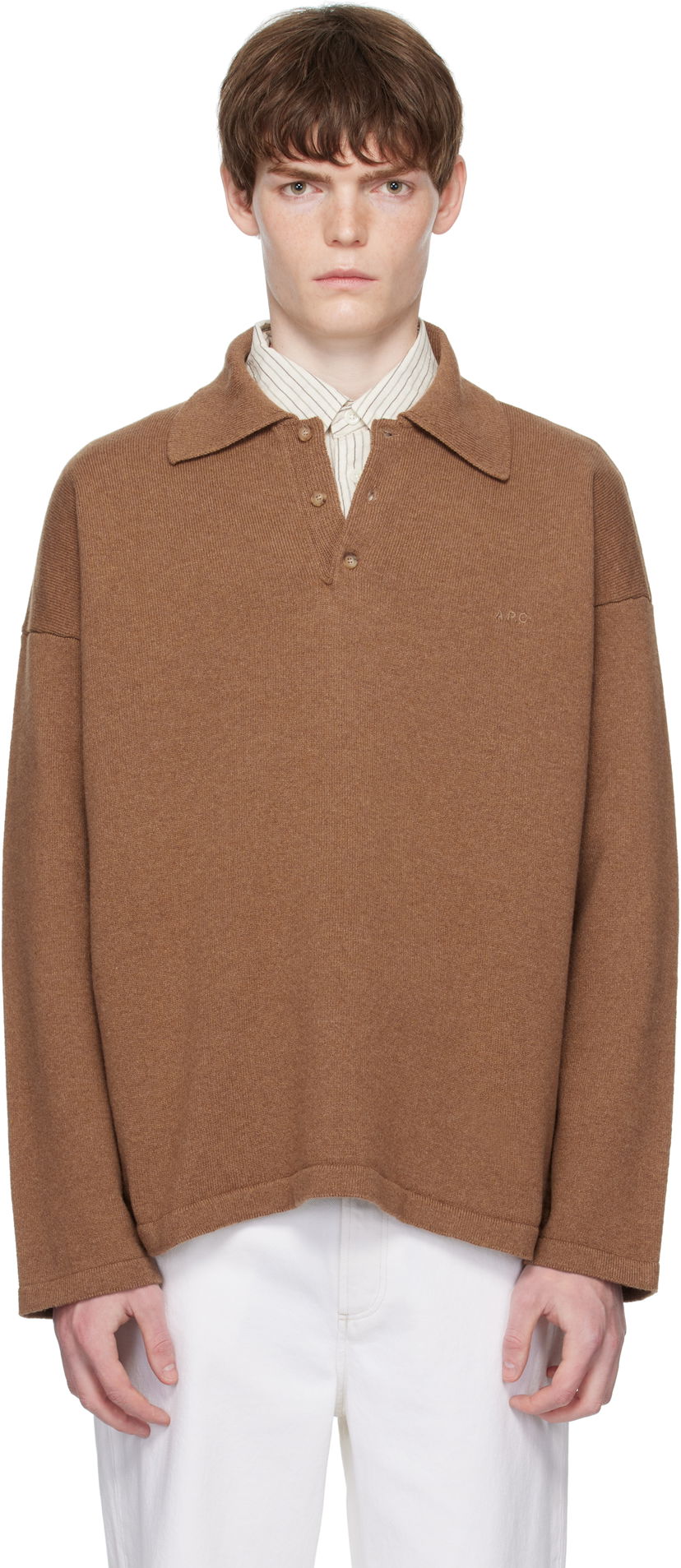 Sweater A.P.C. A.P.C. Manuel Knit Polo Brun | WOASB-H23454