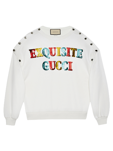 Sweatshirt Gucci Cotton Sweatshirt Vit | 717416 XJEXN 9088