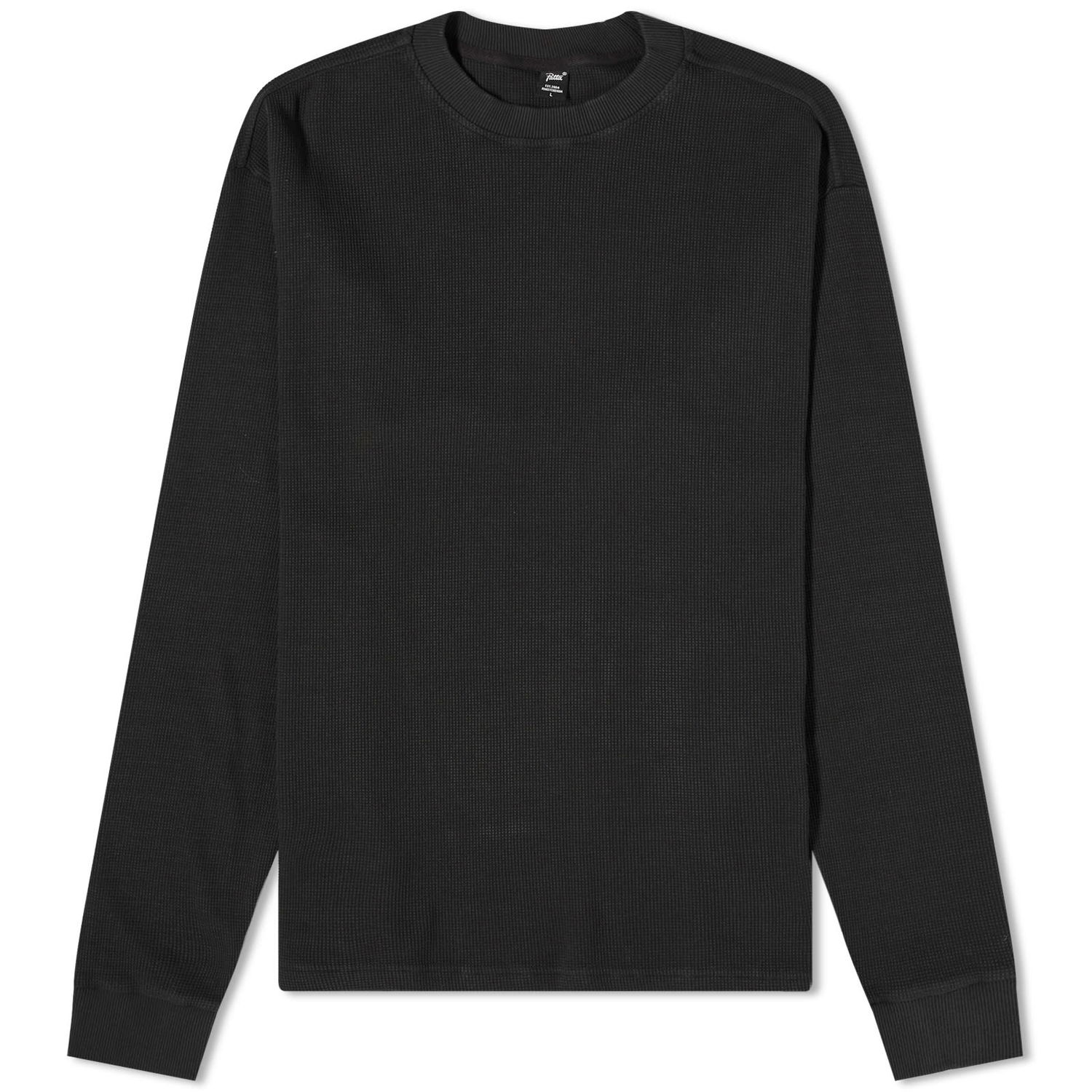 T-shirt Patta Basic Waffle T-Shirt Svart | POC-BC23-WAFFLE-LST-001, 0