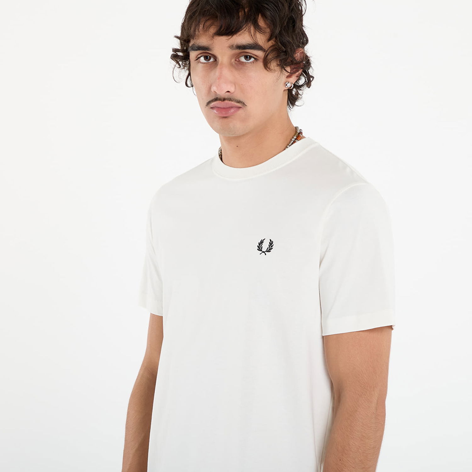 T-shirt Fred Perry Fred Perry Crew Neck T-Shirt Vit | M1600V 129, 1