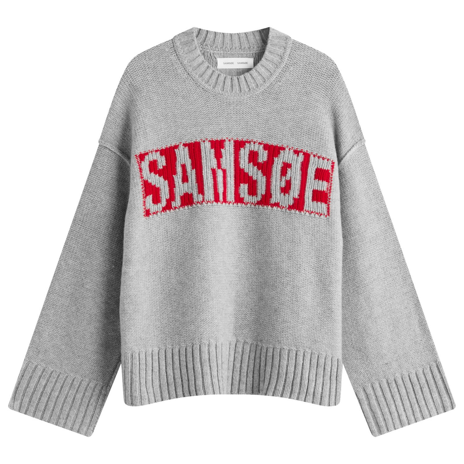 Sweater Samsoe Samsoe Samsøe Samsøe Sakeiku Logo Knit Jumper Grå | F25300175-CLR000337, 0