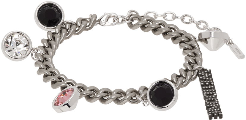 Armband We11done We11done Charm Bracelet with Crystals and Stones Metallisk | WD-AJ2-24-545-U-SV