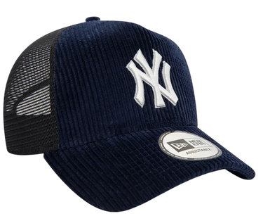 Keps New Era New York Yankees MLB Cord 9FORTY E-Frame Adjustable Trucker Cap Navy Universal Mörkblå | 60565523, 4