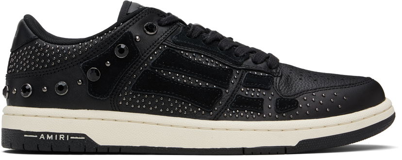 Sneakers och skor AMIRI AMIRI Crystal Studded Skel Top Low Svart | AMFOSR1170