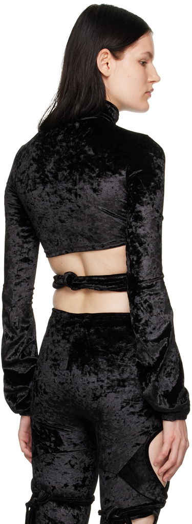 Crop top Ottolinger Ottolinger Velvet Wrap Turtleneck Top Svart | 401701, 2