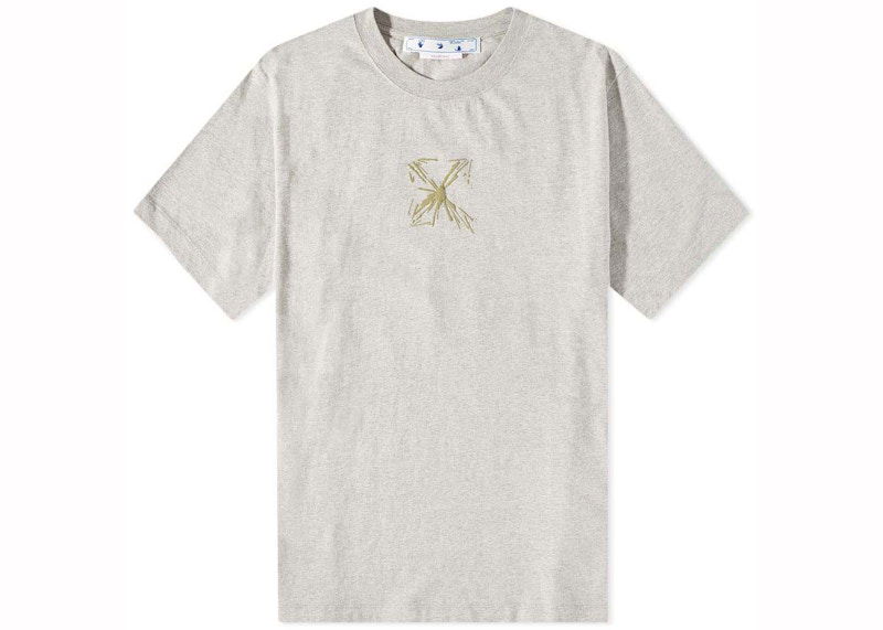 T-shirt Off-White Splash Arrow Slim T-shirt Grå | OMAA027S23JER0050817
