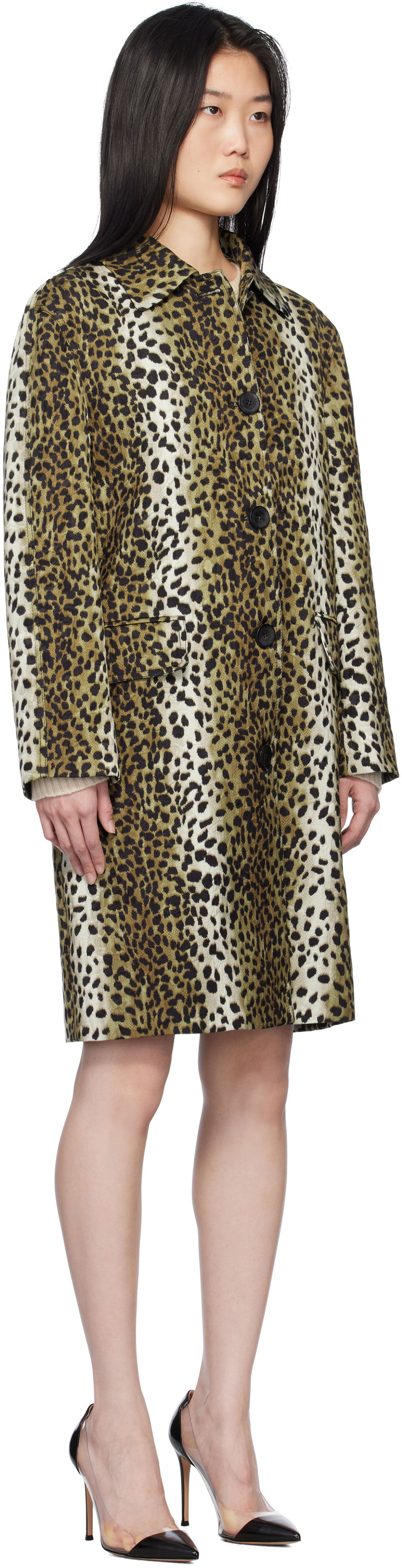 Rockar Blumarine Blumarine Printed Jacquard Coat Brun | P522S093A, 1