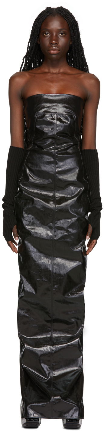 Klä Rick Owens Rick Owens Lacquered Maxi Dress Svart | RP02B6527 SLQ