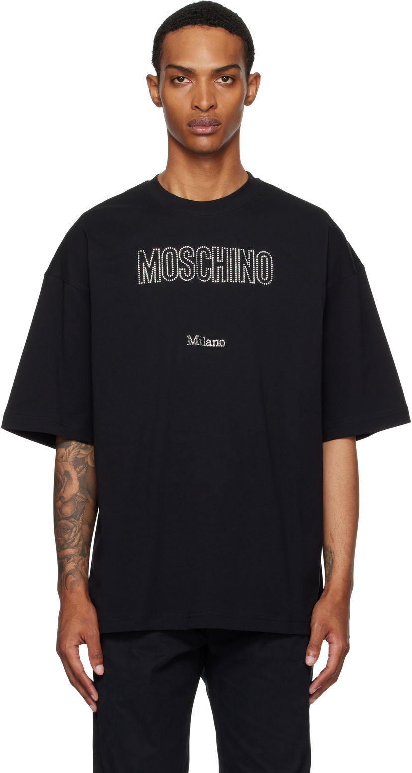T-shirt Moschino Moschino Organic Decorated T-Shirt Svart | 252ZZ071052411555