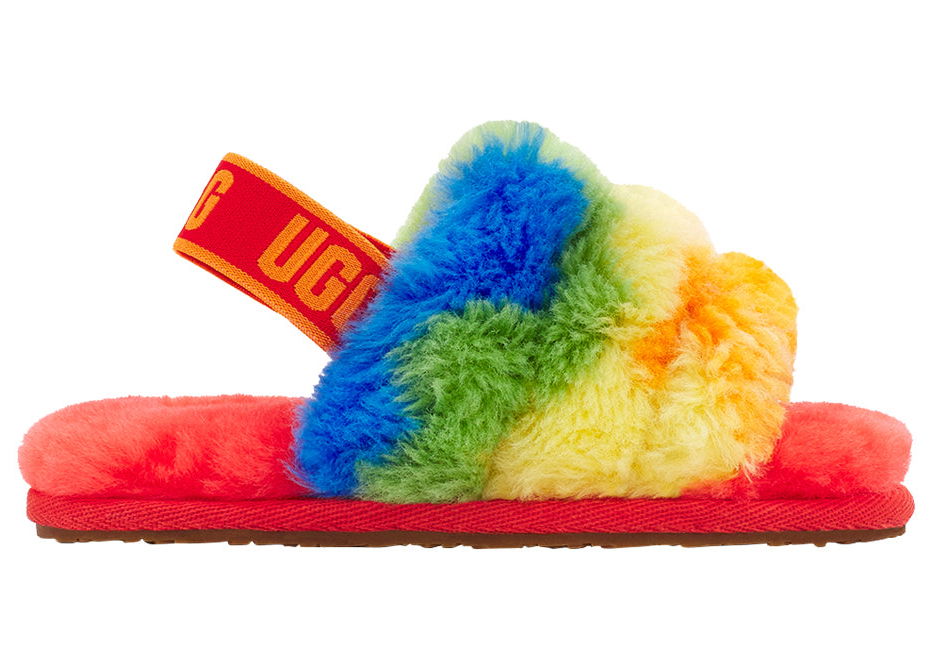 Sneakers och skor UGG Fluff Yeah Slide Rainbow Stripes Flerfärgad | 1119841T-RSTR, 0