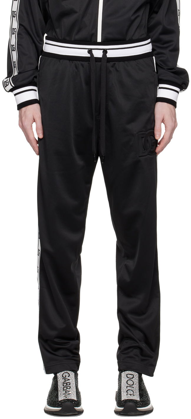 Träningsbyxor Dolce & Gabbana Black Embossed Lounge Pants Svart | GVETAZHU7B7