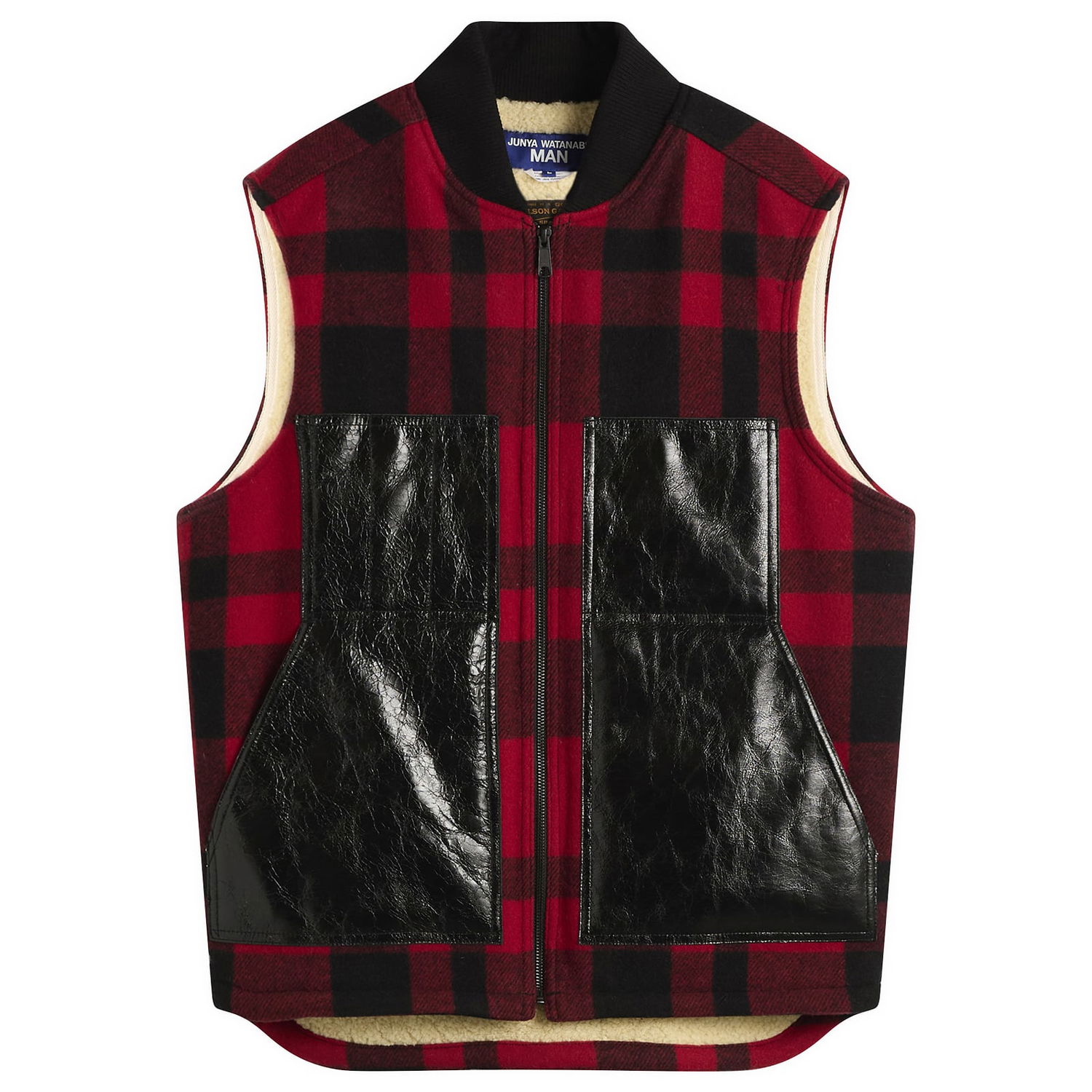 Väst Junya Watanabe Junya Watanabe MAN x Filson Plaid Wool Vest with Patent Pockets and Sherpa Lining Flerfärgad | WP-V001-051-1, 0