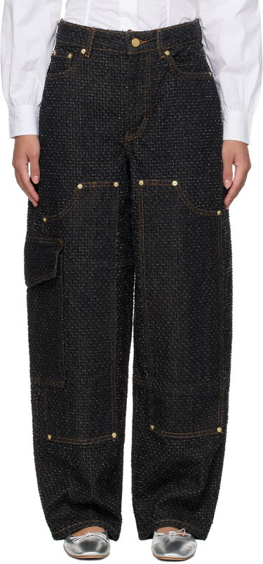 Cargo byxor GANNI GANNI Fluffy Carpenter Jeans Svart | J1617, 0