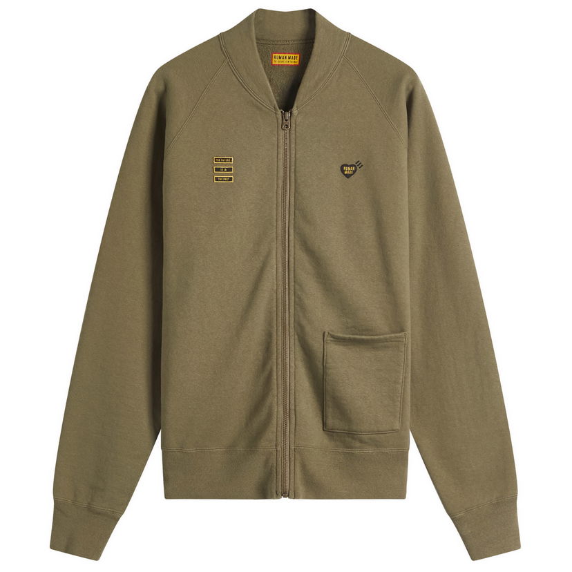 Sweatshirt Human Made Human Made Heart Zip Jersey Bomber Jacket, Size Large Grön | HM29CS003-OLV