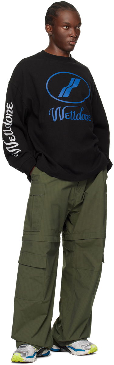 Sweatshirt We11done Long Sleeve Print T-Shirt Svart | WD-TP4-20-712-U-BK, 3