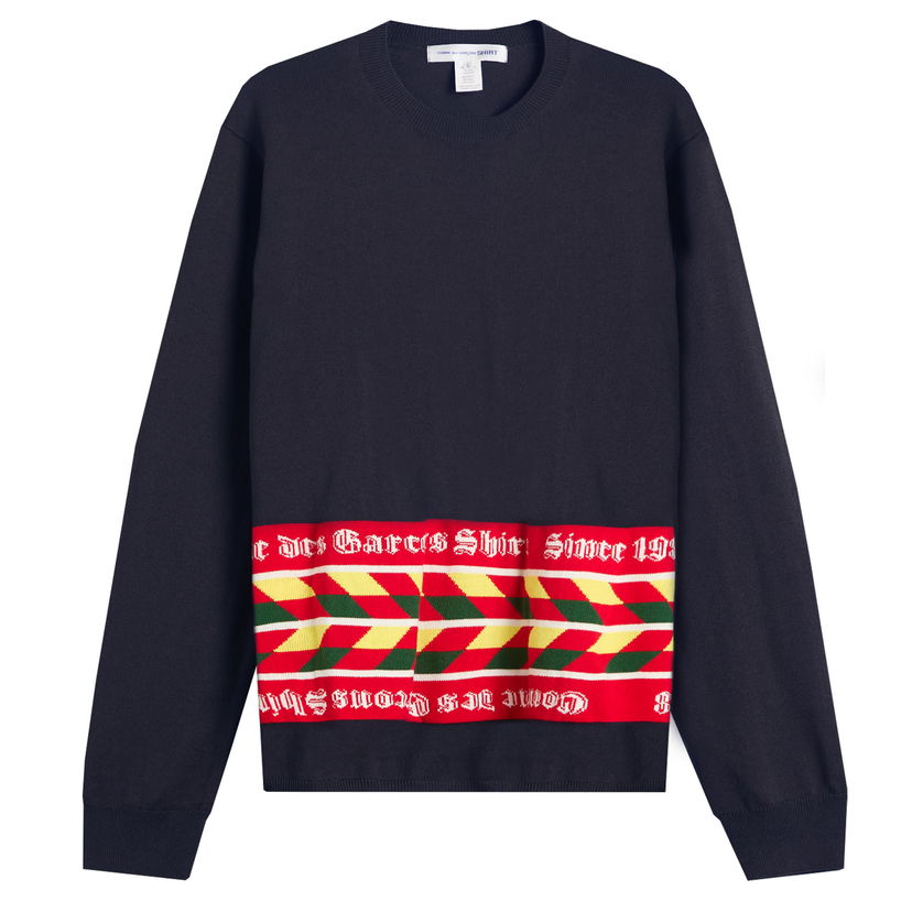 Sweater Comme des Garçons Football Scarf Knit Mörkblå | FP-N002-051-2